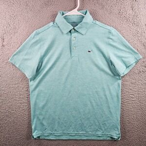 Vineyard Vines Sankaty Polo Shirt Youth XL Short Sleeve Mint Green White Striped